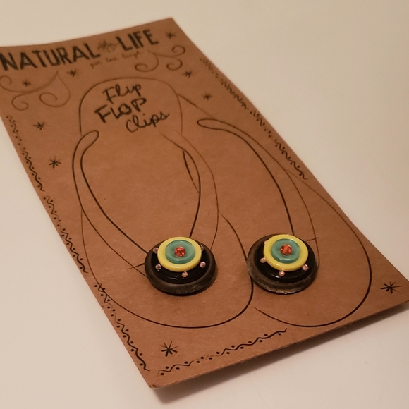 💥 5/$10 Natural Life Flip Flop Clips - Colorful Boho Style - Picture 5 of 9